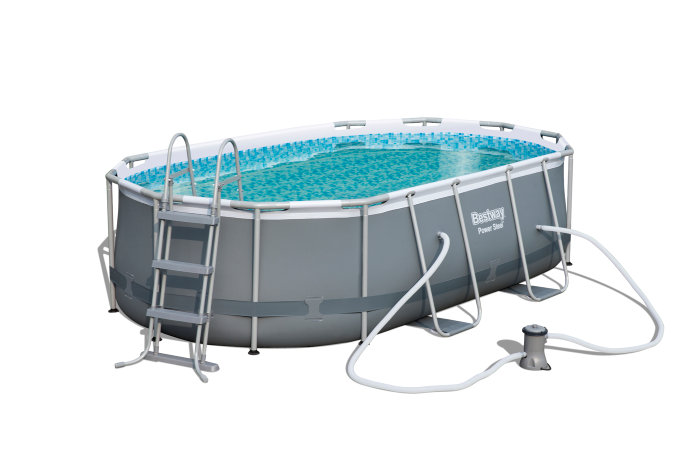 Bestway Power Steel™ pool oval grå 7250 liter 